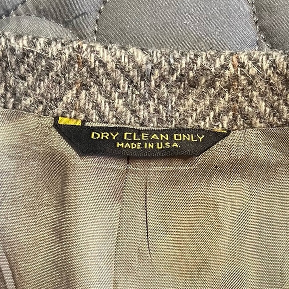 Christopher Hayes Gray Herringbone Men’s Sport Coat Blazer brown buttons FLAWS - Picture 6 of 12